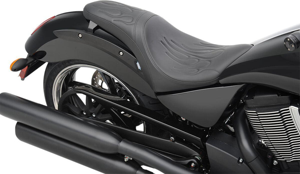 Drag Specialties Predator Seat For Victory High-Ball 106 2012-2014 Flame Stitched - Black