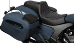 Drag Specialties Predator III Double Diamond Seat For Indian Challenger 108 ABS 2020-2025 - Black/Silver