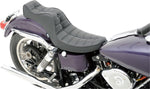 Drag Specialties Mini King & Queen Seat For Harley Davidson FL 1200 1958-1977 Scorpion Stitched - Black