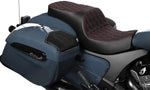 Drag Specialties Freedom Touring Double Diamond Seat For Indian Challenger 108 ABS 2020-2025 - Black/Red