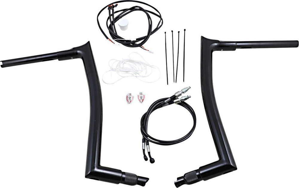 Fat Baggers Inc. 1-1 2" EZ Install Pointed Top Handlebar Kit For Harley Davidson FLHR 1690 2016 - Black