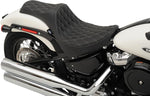 Drag Specialties Predator III Double Diamond Seat For Harley Davidson FLDE 1750 2018-2020 - Black Silver