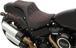 Drag Specialties Predator III Double Diamond Seat For Harley Davidson FXFB 1750 2018-2019 - Black Red