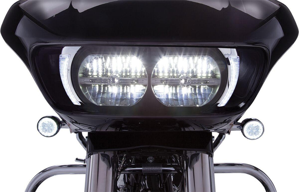 Ciro Fang Headlight Bezels For Harley Davidson FLTRK 1868 ABS 2020-2024 Chrome Clear