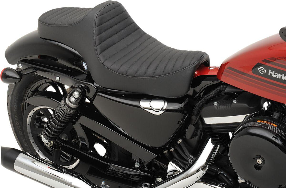 Drag Specialties Predator III Seat For Harley Davidson XL 1200 C 2004-2020 Classic Stitch - Black