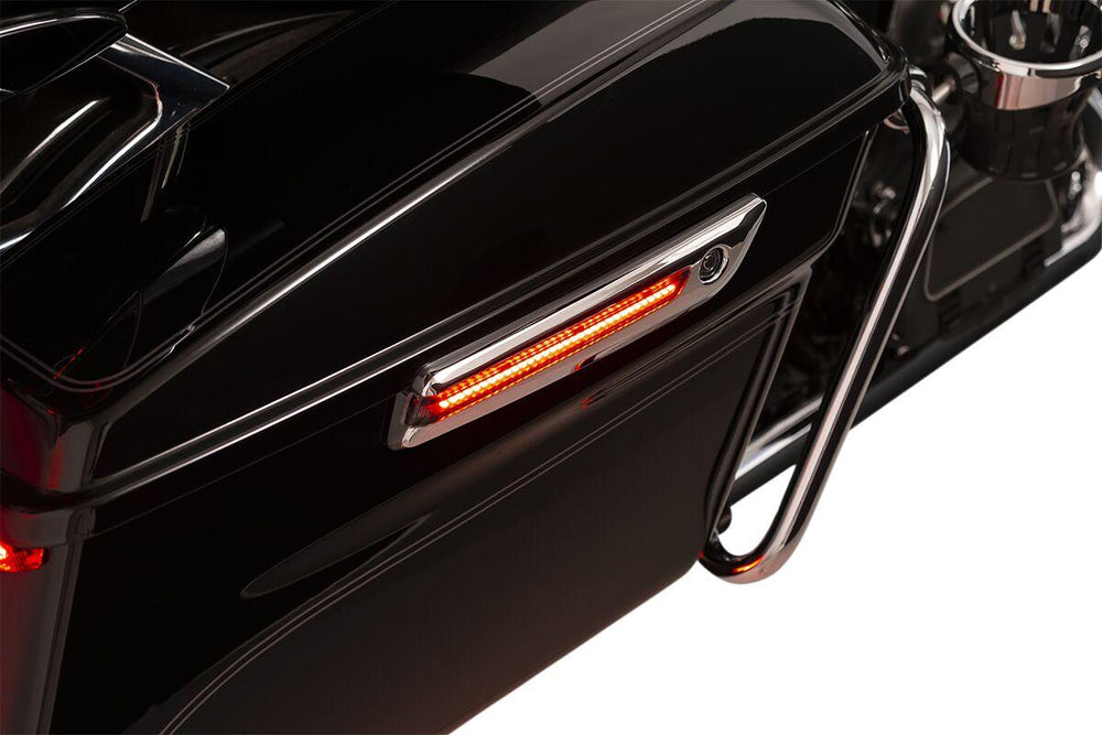 Ciro LED Saddlebag Hinge Covers For Harley Davidson FLH 1868 ABS 2021 - Chrome/Grey/Smoke