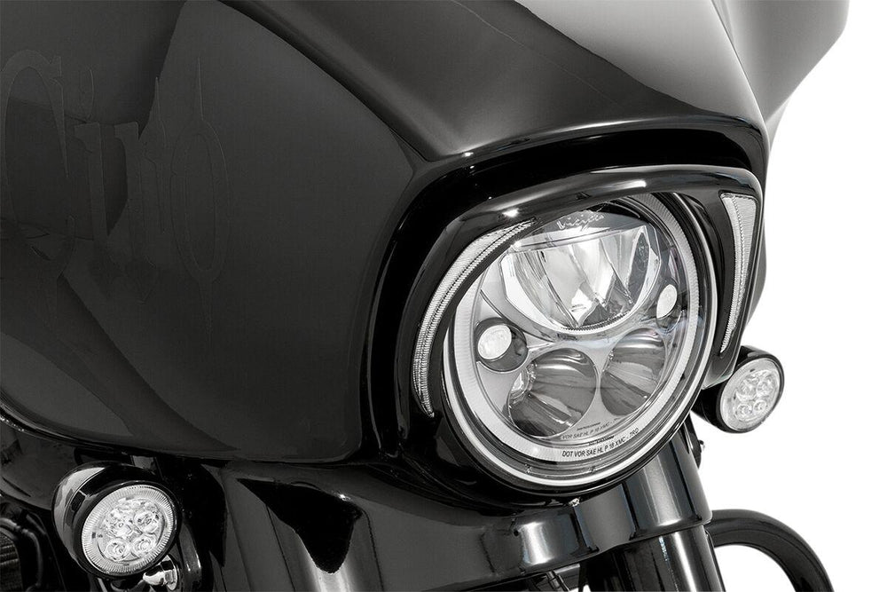 Ciro Fang Headlight Bezel For Harley Davidson FLH 1868 ABS 2021 Black Clear