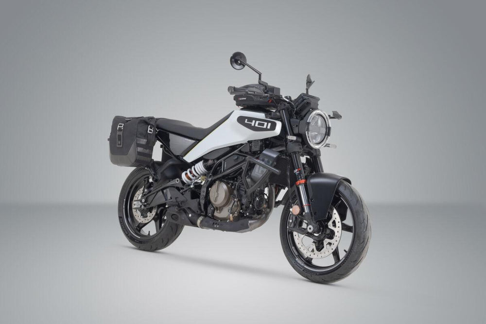SW Motech Legend Gear LC2 Side Pannier Bag System For Husqvarna Svartpilen 401 2023-2024 - Black/Brown