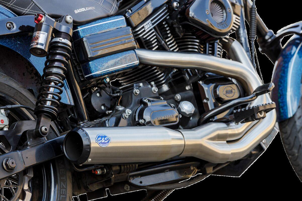 S&S Cycle 2 Into 1 Qualifier Exhaust System For Harley Davidson FXD 1584 2007 - Brushed