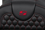 Saddlemen Honeycomb Roadsofa Seat For Harley Davidson FLH 1868 2021 - Black/Red (Driver Seat Length:44.5 cm)
