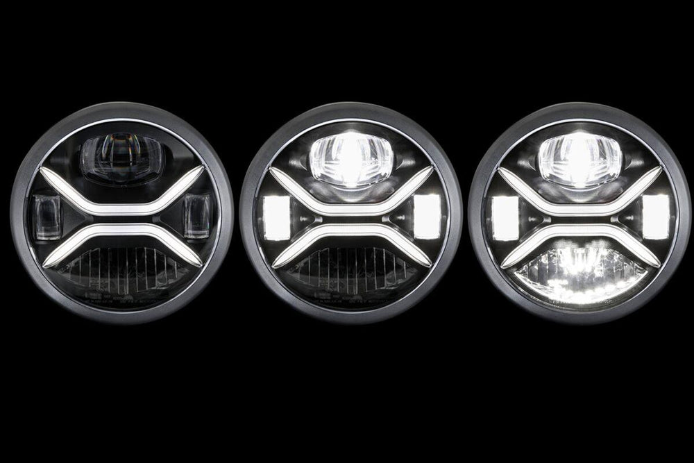 Koso Xenith LED Headlight Front Black Clear