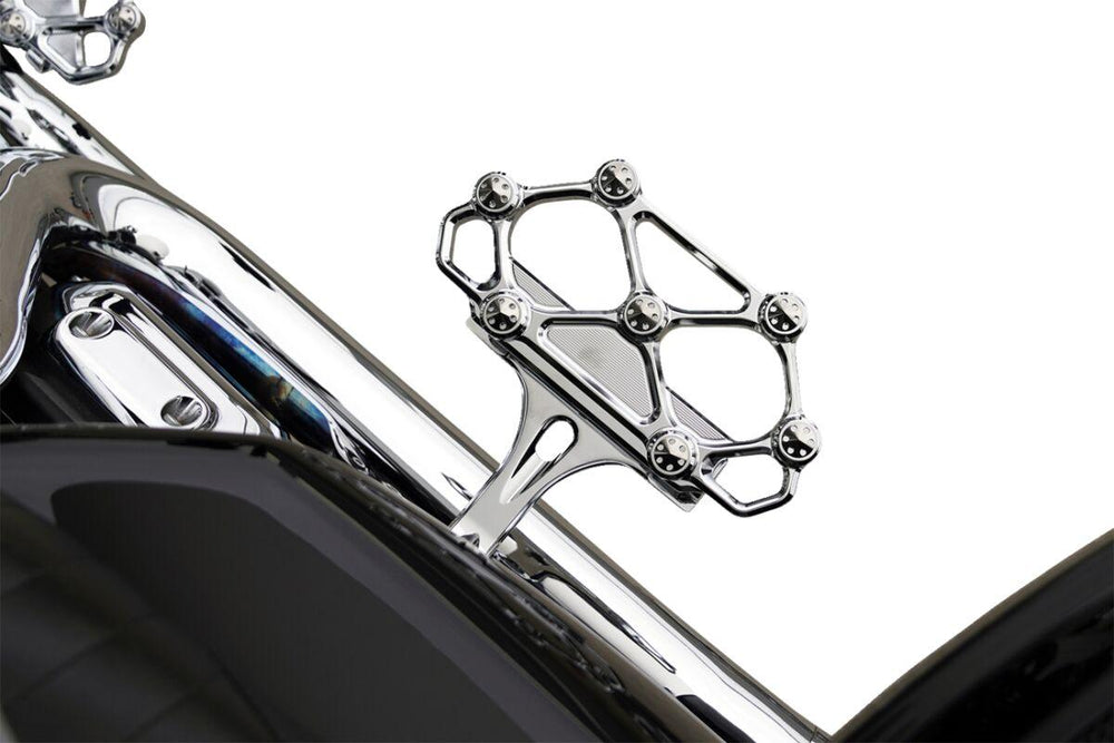 Arlen Ness Diamond Passenger Floorboards For Harley Davidson FLD 1690 2012-2013 - Chrome