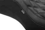 Mustang Double Diamond Squareback Seat For Harley Davidson FLHX 1923 2024-2026 - Black