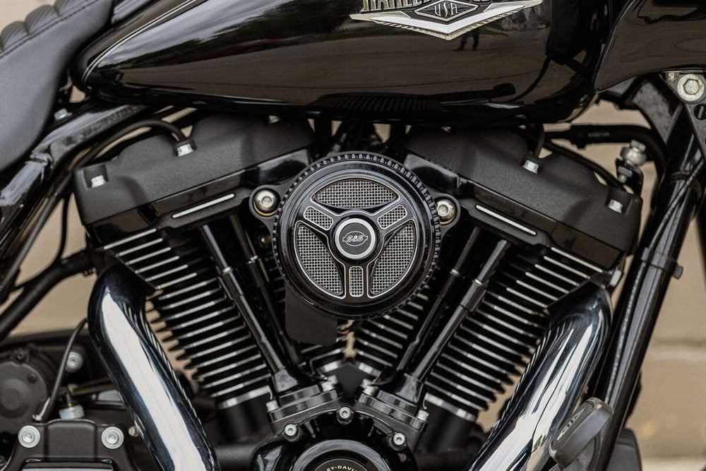 S&S Cycle Tri-Spoke Stealth Air Cleaner Cover For Harley Davidson FLD 1690 2012-2013 - Black