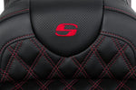 Saddlemen Roadsofa Lattice Stitch Seat For Harley Davidson FLHR 1584 2008 - Black/Red (Driver Seat Length:38 cm)