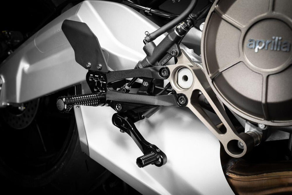 Gilles FXR Rearset For Aprilia RS 660 ABS 2021-2026 - Black/Silver