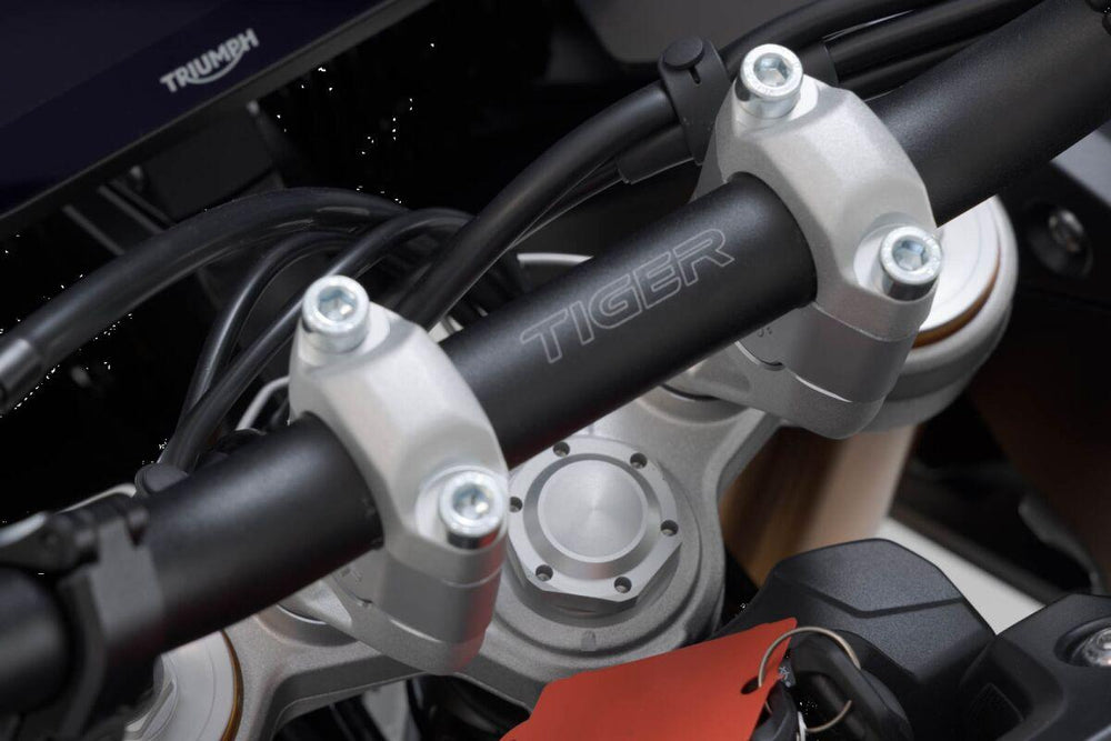 SW Motech Handlebar Risers For Triumph Tiger 900 GT 2023-2024 30 mm (1-3/16") - Silver