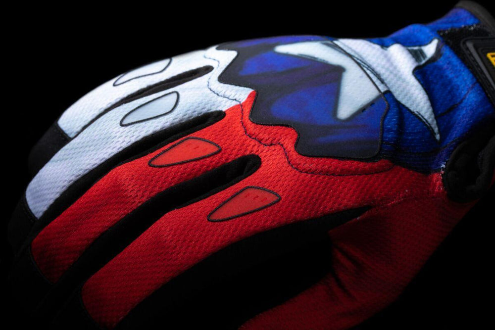 Icon Hooligan CE Tejas Libre Gloves - Black Blue Red White