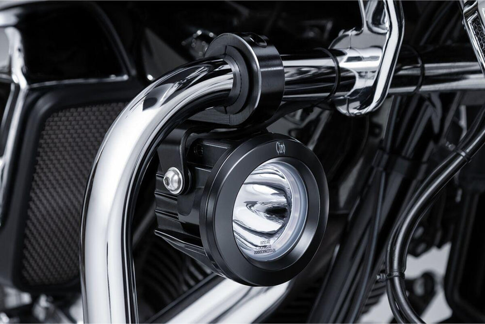 Ciro TAC-10 Light Cannons For Harley Davidson FLH 1868 ABS 2021 Black Clear
