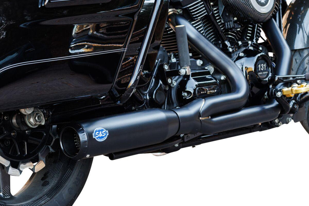 S&S Cycle 2 Into 1 Qualifier Exhaust System For Harley Davidson FLH 1868 2021 - Guardian Black
