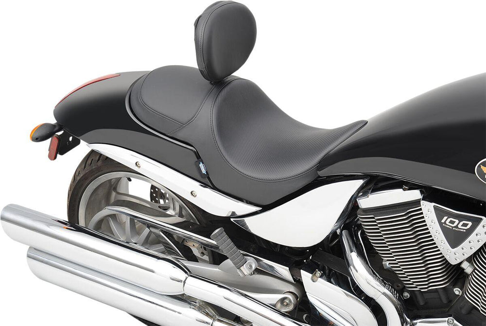 Drag Specialties Predator Seat For Victory Hammer 100 2005-2010 Carbon Fibre Stitched - Black