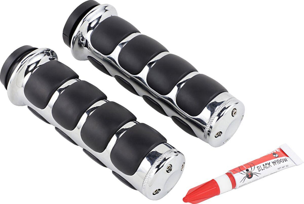 Kuryakyn ISO-Grips for Harley For Harley Davidson FLDE 1750 2018-2020 - Black/Chrome
