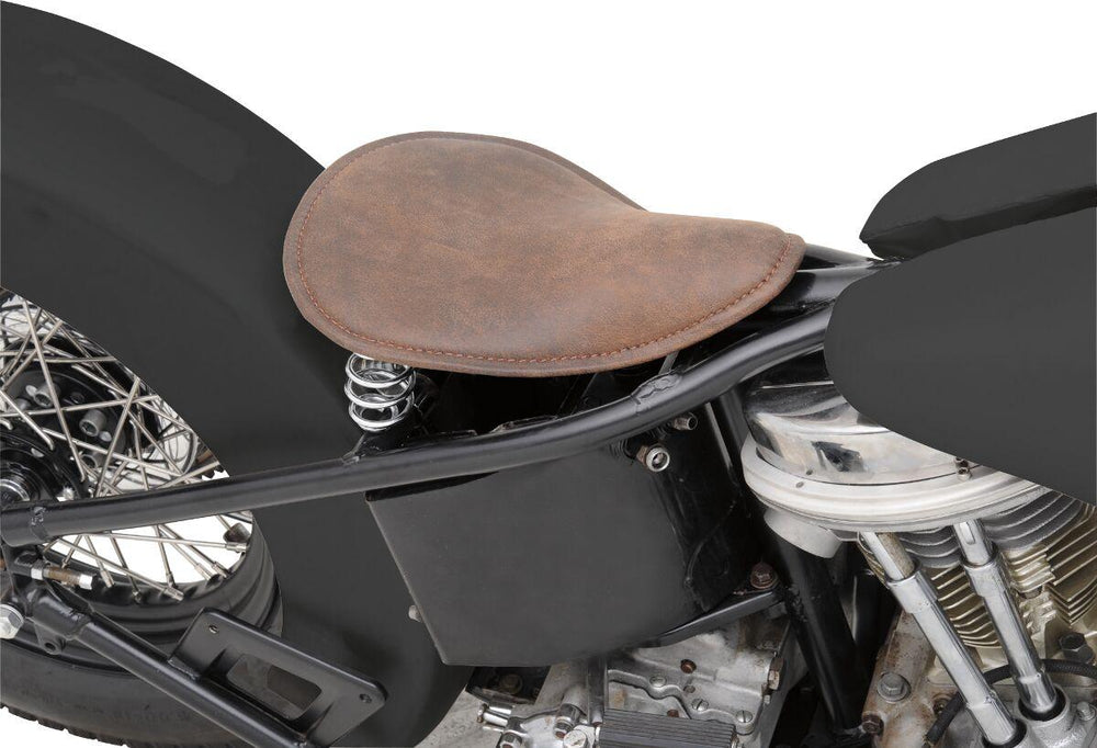 Drag Specialties Small Low-Profile Spring Solo Seat Distressed/Smooth - Brown