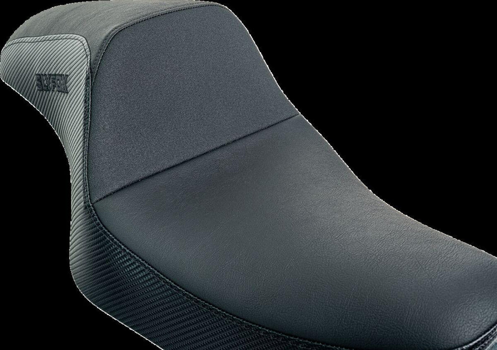 Slyfox The Drifter Seat For Harley Davidson XL1200C 2004-2019 Black Logo/Carbon Fiber/Smooth - Black