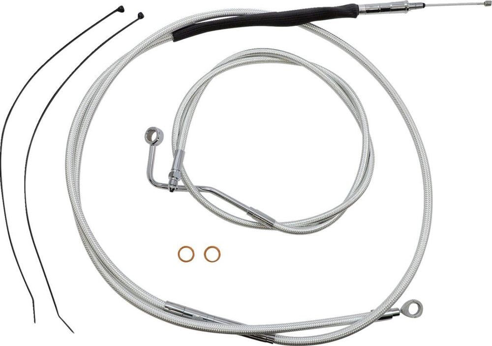 Magnum Shielding Sterling Chromite II Designer Handlebar Cable Install Kit For Harley Davidson FLHR 1750 2021-2022 30.5 - 35.5cm (12" - 14") - Chrome Clear-Coated
