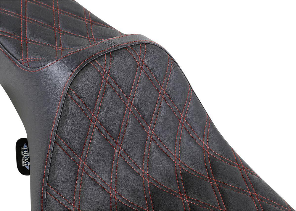 Drag Specialties Extended Reach Predator III Double Diamond Seat For Harley Davidson FLHR 1340 1997-1998 - Black