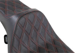 Drag Specialties Extended Reach Predator III Double Diamond Seat For Harley Davidson FLHR 1340 1997-1998 - Black