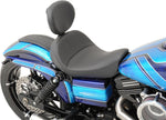 Drag Specialties Solo Seat with EZ Glide II Backrest Option For Harley Davidson FLD 1690 2012-2013 Mild Stitched - Black