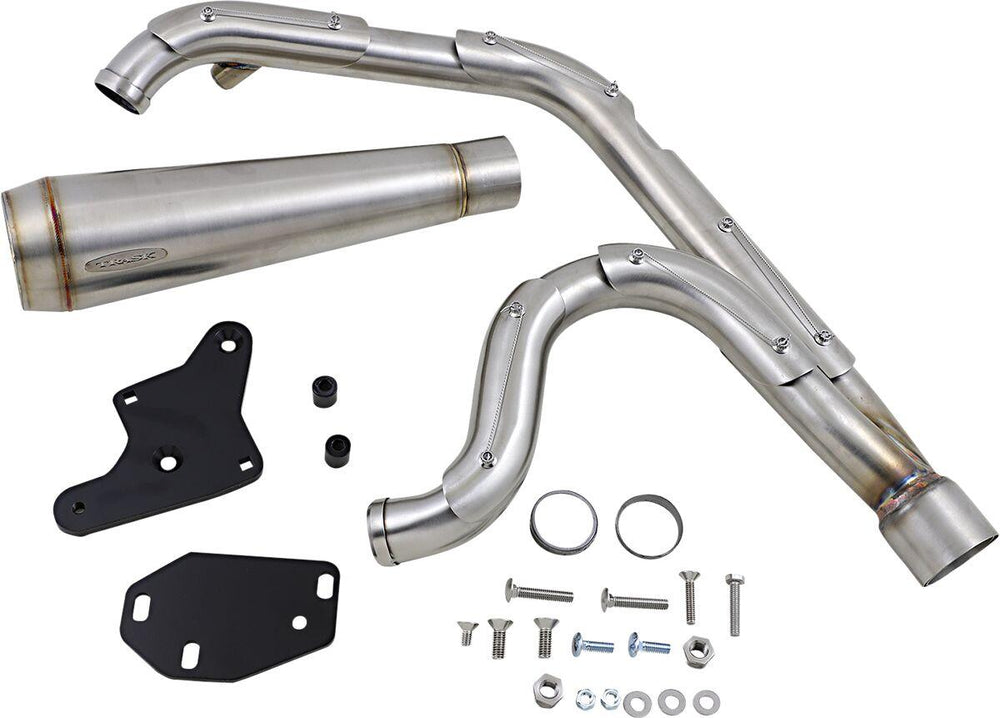 Trask 2 Into 1 Assault Exhaust System For Harley Davidson FLDE 1750 2018-2020 - Stainless Steel