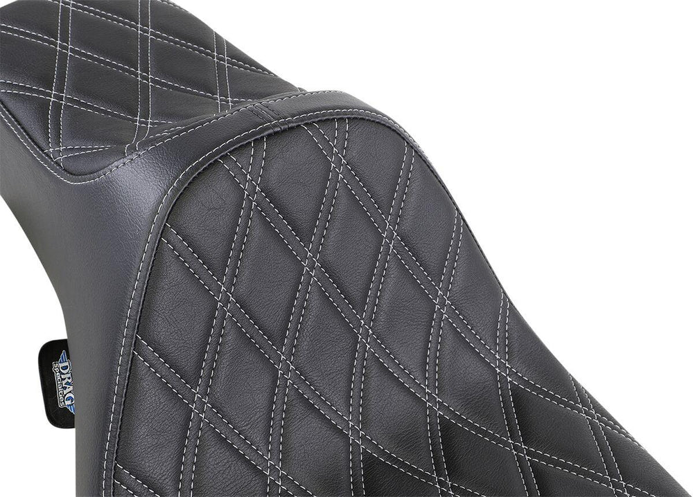 Drag Specialties Extended Reach Predator III Double Diamond Seat For Harley Davidson FLHR 1340 1997-1998 - Black
