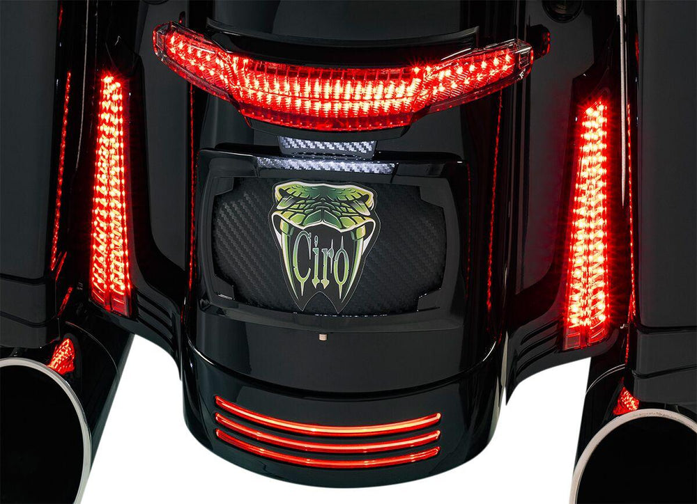 Ciro Filler Panel Lights For Harley Davidson FLHRXS 1750 ABS 2017-2018 Rear Smoke Black