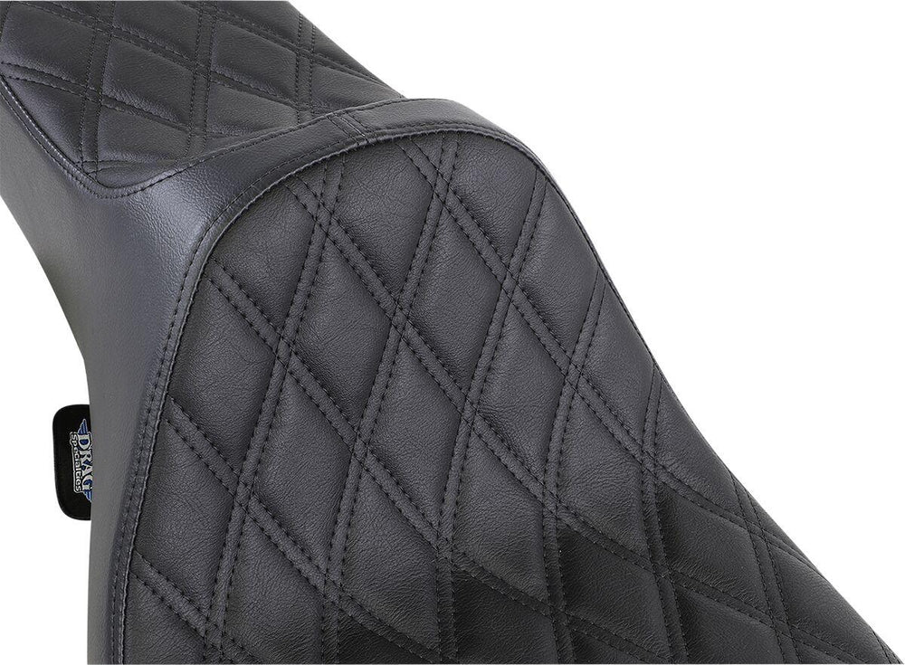Drag Specialties Extended Reach Predator III Black Stitching Seat For Harley Davidson FLHR 1340 1997-1998 - Black
