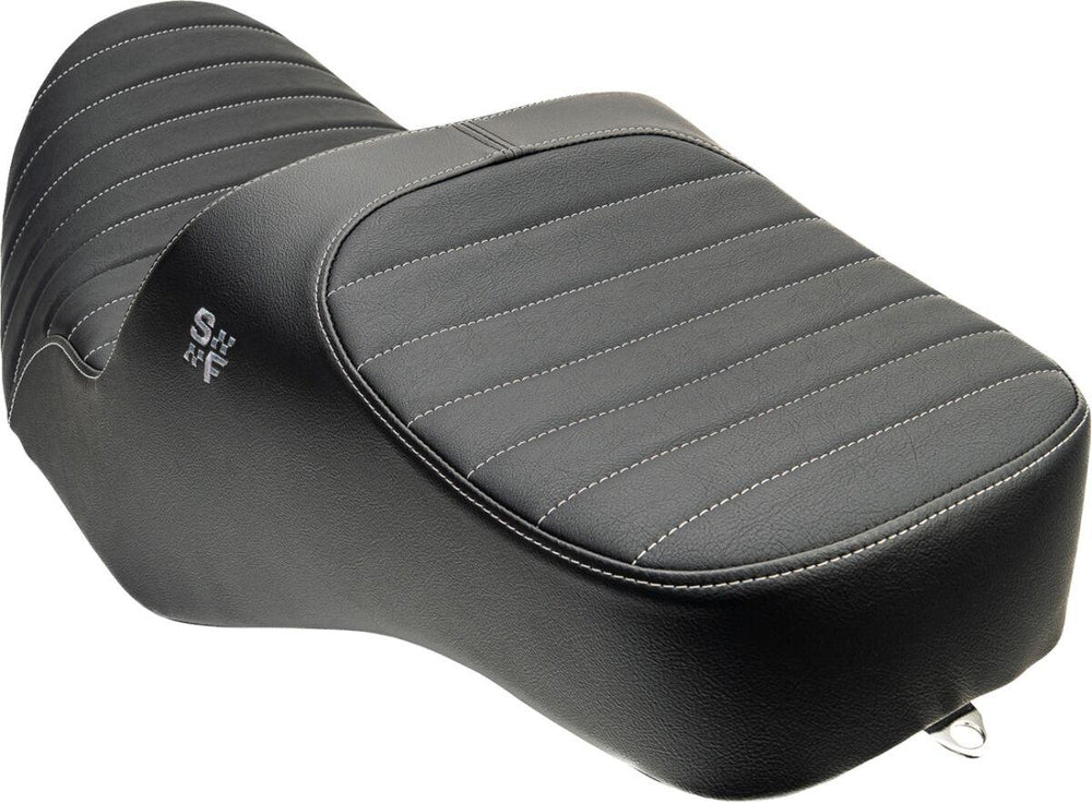 Slyfox Chariot Seat For Harley Davidson FLHRXS 1868 ABS 2024-2025 Classic Stitch Silver Logo - Black