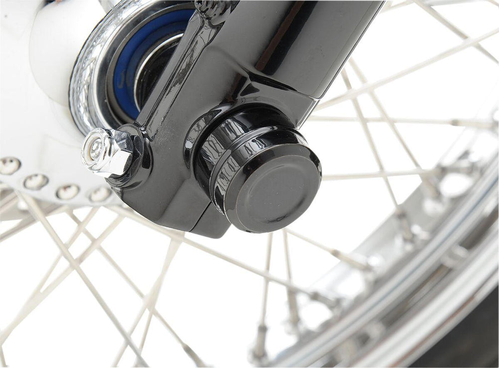 Drag Specialties Billet Axle Cap For Harley Davidson XL 1200 C 2008-2020 Front - Black Semi-Gloss