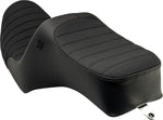 Slyfox High Noon Seat For Harley Davidson FXR1340 1986-1994 Classic Silver Stitch - Black