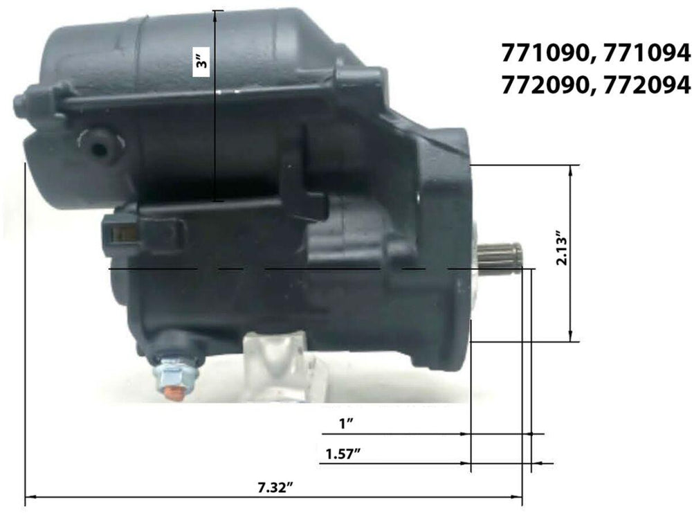 Terry Components Starter Motor For Harley Davidson FLHR 1340 1994-1998
