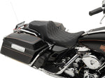 Drag Specialties Double Diamond Predator III Seat For Harley Davidson FLHR 1340 1997-1998 - Black Silver