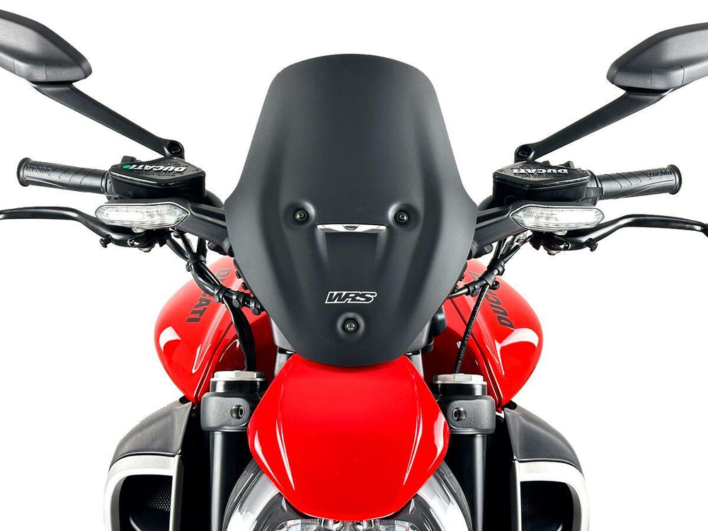 WRS Windscreen For Ducati Diavel V4 1200 ABS 2023-2025 33.5 cm (13-1/4") - Black
