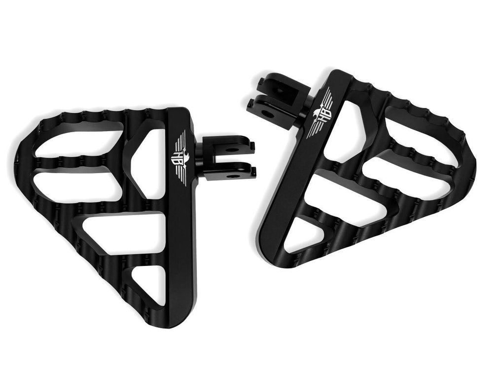 Heinz Bikes Mini Floorboard Foot Pegs For Harley Davidson FLD 1690 2012-2013 Fit Front Or Rear - Black