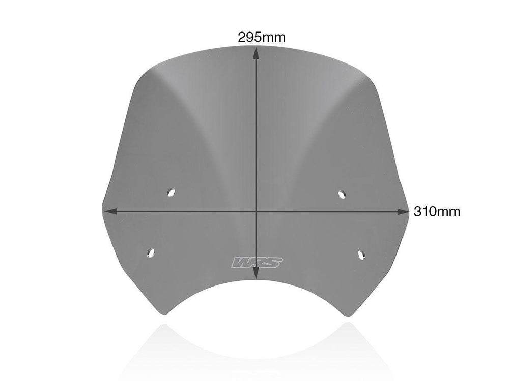 WRS Windscreen For Benelli Leoncino 500 ABS 2017-2023 29.5 cm (11-5/8") - Dark Smoke