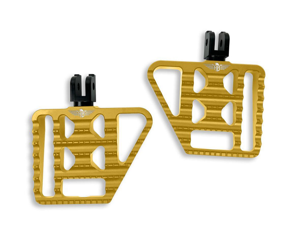 Heinz Bikes Mini Floorboard Passenger Foot Pegs For Harley Davidson FLDE 1750 2018-2020 - Gold