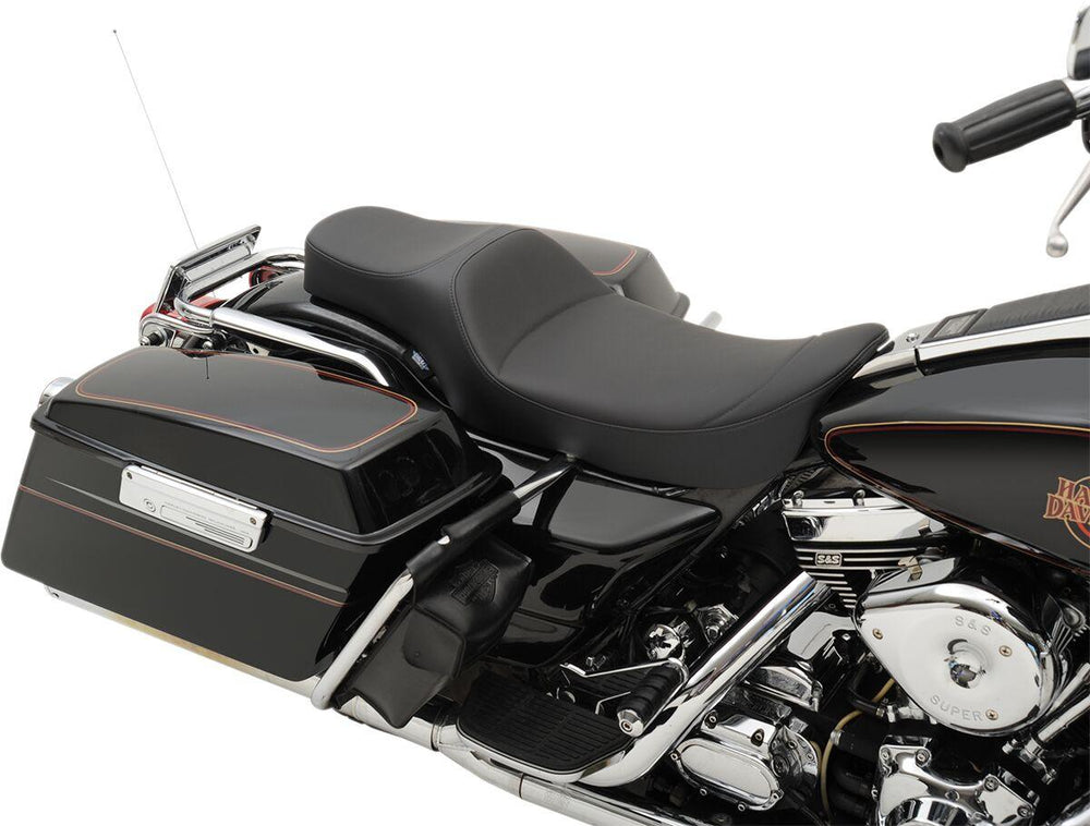 Drag Specialties Extended Reach 2 Up Smooth Predator Seat For Harley Davidson FLHR 1340 1997-1998 - Black
