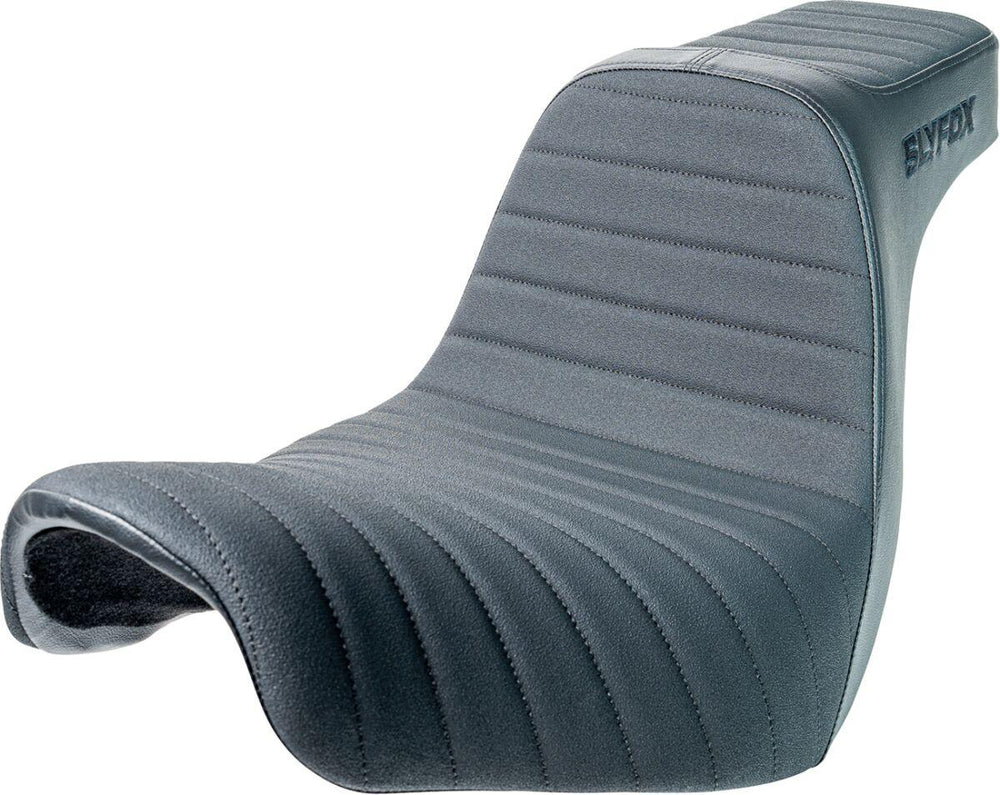 Slyfox High Noon Seat For Harley Davidson FLSB 1750 ABS 2018-2021 Black Logo/Classic Stitch - Black