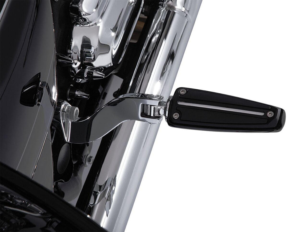 Ciro Rail Foot Pegs For Harley Davidson FLDE 1750 ABS 2018-2020 Black Base - Black/Chrome