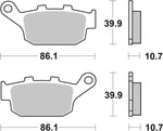 SBS Carbon Tech Organic Rear Brake Pads For Honda FES 125 2003-2006