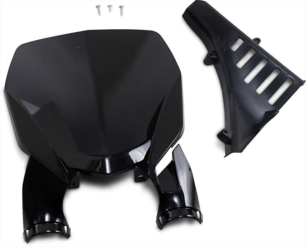 UFO Stadium Front Number Board With Fork Guards For Yamaha YZ125 2022-2025 - Black